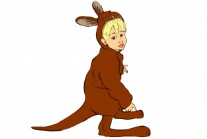 kangaroo child illustration